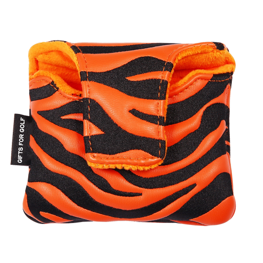 Tiger putter head cover back view - magnetic closure and soft interior lining