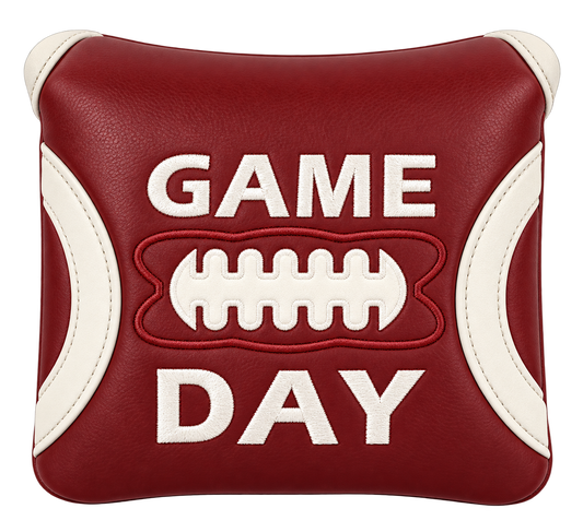Football Game Day Putter Head Cover – Game Day embroidery front view