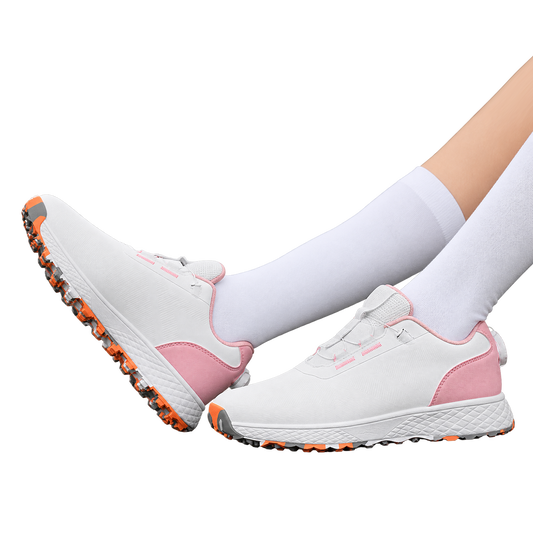 Spikeless Women's Golf Shoes – White/Pink