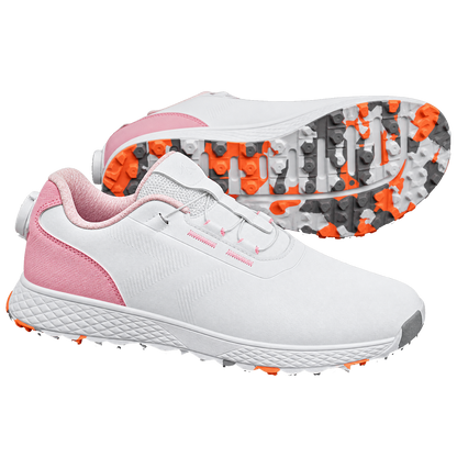 Spikeless Women's Golf Shoes – White/Pink