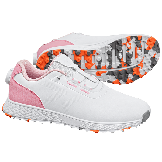 Spikeless Women's Golf Shoes – White/Pink