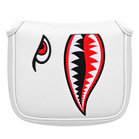 Shark Putter Head Cover White Edition - front view