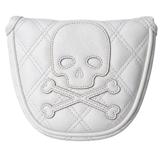 Skull & Crossbones Putter Head Cover – White Edition